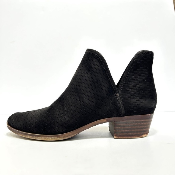 Lucky Brand Baley Black Leather Ankle Boot Bootie - Picture 2 of 10